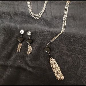 Heart shaped necklace and earring set